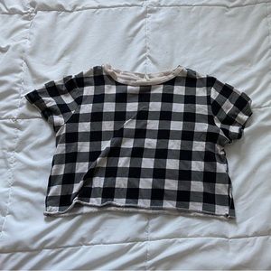 black gingham cropped top